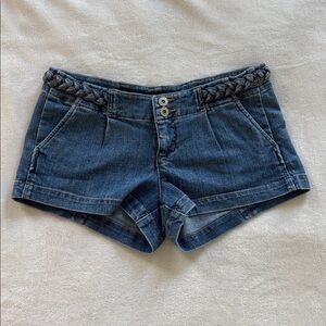 Guess Blue Braided Jean Shorts